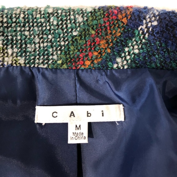 CAbi #908 Blue Plaid Wool Blend Dbl Breasted Vest - Picture 8 of 8